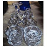8 Retro Heavy Glass Candleholders