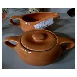 Evansville Crown Pottery Sugar & Creamer
