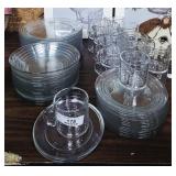50 Piece Vintage Libbey Ribbed Dish Set