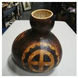 African Folk Art Gourd Vessel