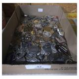 Box of Metal Key & Watch Fobs