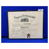 Framed Erma Hausman Lockyear College Diploma