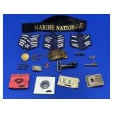Lot of Miscellaneous Military Pins, Patches & More