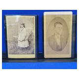 2- Cabinet Card Portrait Photographs