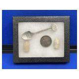 Stone Mountain Spoon , Coin & 2 Civil War Bullets