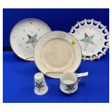 3 Eastern Star Plates, Mug and Shaker