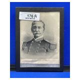 Framed Civil War Officer Print