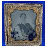 Tin Type of Mother and Child