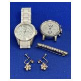 2 Watches, Earrings, Hair Clip & 2 Stamps