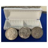 Three 1921 Morgan Silver Dollars