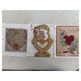 3 Binder Sleeves of Valentine Vintage Postcards