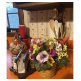 Crock Jar, Wood Spoons & Miscellaneous