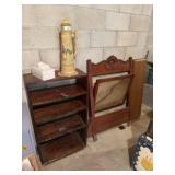 Tall Ceramic Stein, Shelf, Mirror & Table Leaves