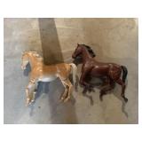 2 Jointed Hard Plastic Horses