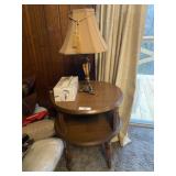 Round Lamp Table & Lamp