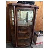 Antique Curved Glass China Cabinet
