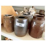 3 Stoneware Crock Jars
