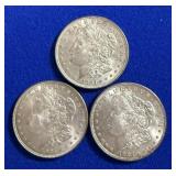 3 Very Nice 1921 Morgan Silver Dollars