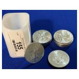 Ten 2014 UNC ASE $1 Silver Coins
