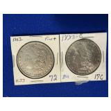 2 Morgan Silver Dollars