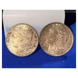 2 Morgan Silver Dollars