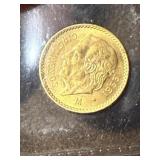 1955 Mexican Cinco Pesos Gold Coin