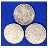 3 Very Nice 1921 Morgan Silver Dollars
