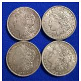 Four 1921 Morgan Silver Dollars