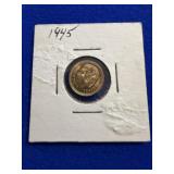 1945 Mexican 2 1/2 Pesos Gold Coin