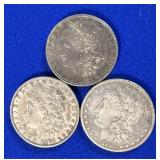 Three Morgan Silver Dollars