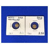 2 Mexican Maximillian Gold Replica Coins