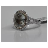 Platinum & 18K Sapphire Diamond Ring