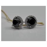 18K Black & White Diamond Earrings