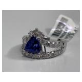 Platinum Tanzanite & Diamond Ring
