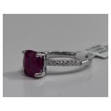 18K Burmese Ruby & Diamond Ring