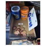 Milk Bottle Caps & Snickers Container