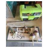 Wormgear Tackle Box & Fishing Sign