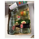 Flat of Soda Bottles & 2 Vintage Cans