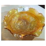 Imperial Carnival Glass Ruffled Bowl