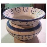 19th Century Blue / White Spongeware Spittoon