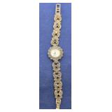 Elgin Onyx & Marcasite Elegant Dress Watch