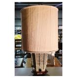 Antique Metal & Wood Oriental Theme Lamp