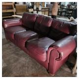 Burgandy Leather Sofa