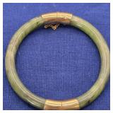 Vintage Hinged Jade Bangle Bracelet