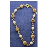 12K GF Pearl Bracelet