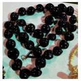 Vintage Black Bead Statement Necklace