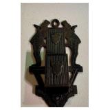 Antique Cast Iron Hanging Match Holder