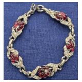 Ornate Carved Gemstone Vintage Bracelet