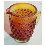 Fenton Amberina Hobnail Glass Pitcher