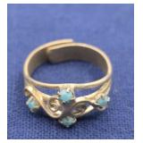 Turquoise Rhinestone Ring
